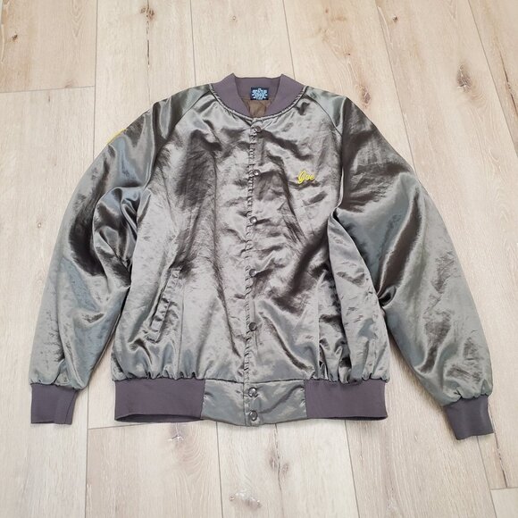 Vintage Satin Bomber Jacket Size 2XL Americas Finest USA Veteran VFW Color Guard - Picture 2 of 13